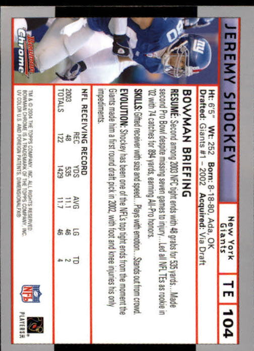 2004 Bowman Chrome Football (Pick Card From List) C128 12-24 - Picture 199 of 209