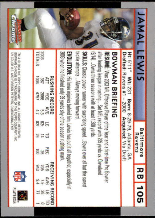2004 Bowman Chrome Football (Pick Card From List) C128 12-24 - Picture 201 of 209