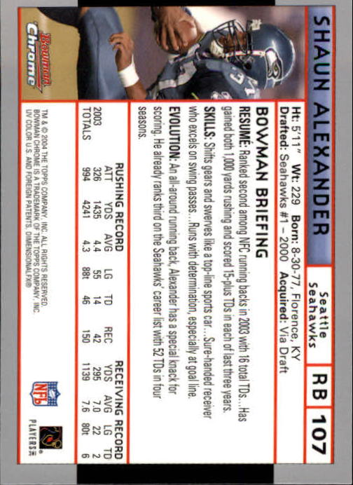 2004 Bowman Chrome Football (Pick Card From List) C128 12-24 - Picture 203 of 209