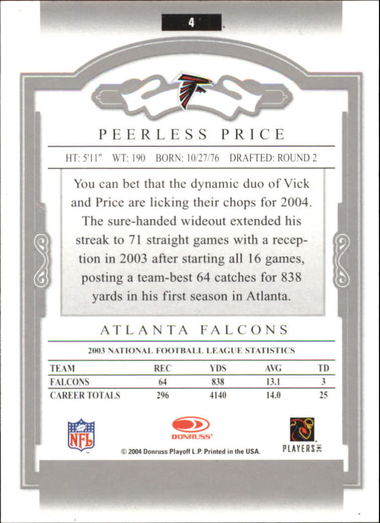 2004 Donruss Classics #4 Peerless Price back image