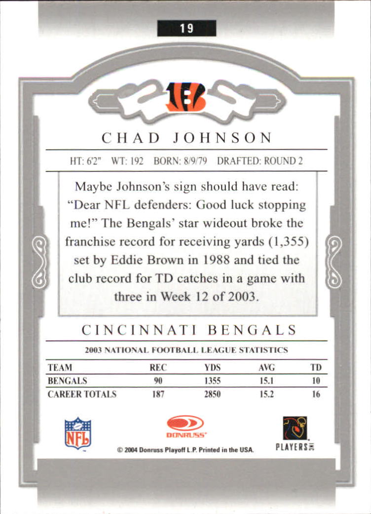 2004 Donruss Classics #19 Chad Johnson back image