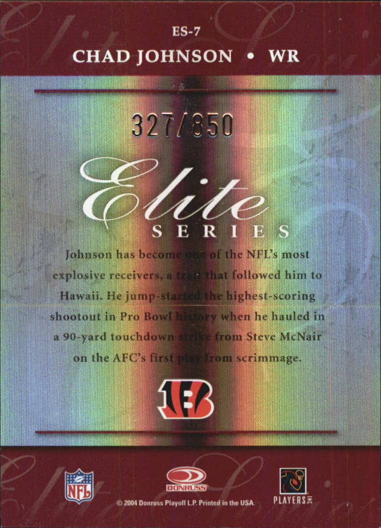 2004 Donruss Elite Series #ES7 Chad Johnson back image