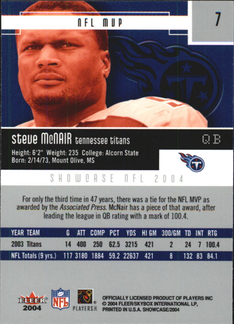 2004 Fleer Showcase #7 Steve McNair - NM-MT