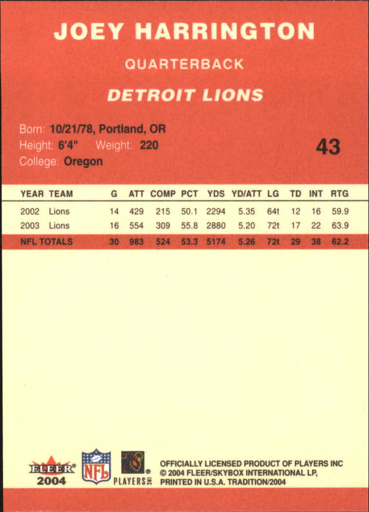 A9361- 2004 Fleer Tradition FB Cards 1-360 +Inserts -You Pick- 15+ FREE US SHIP - Picture 7 of 241