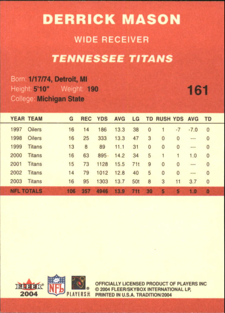 A9361- 2004 Fleer Tradition FB Cards 1-360 +Inserts -You Pick- 15+ FREE US SHIP - Picture 69 of 241