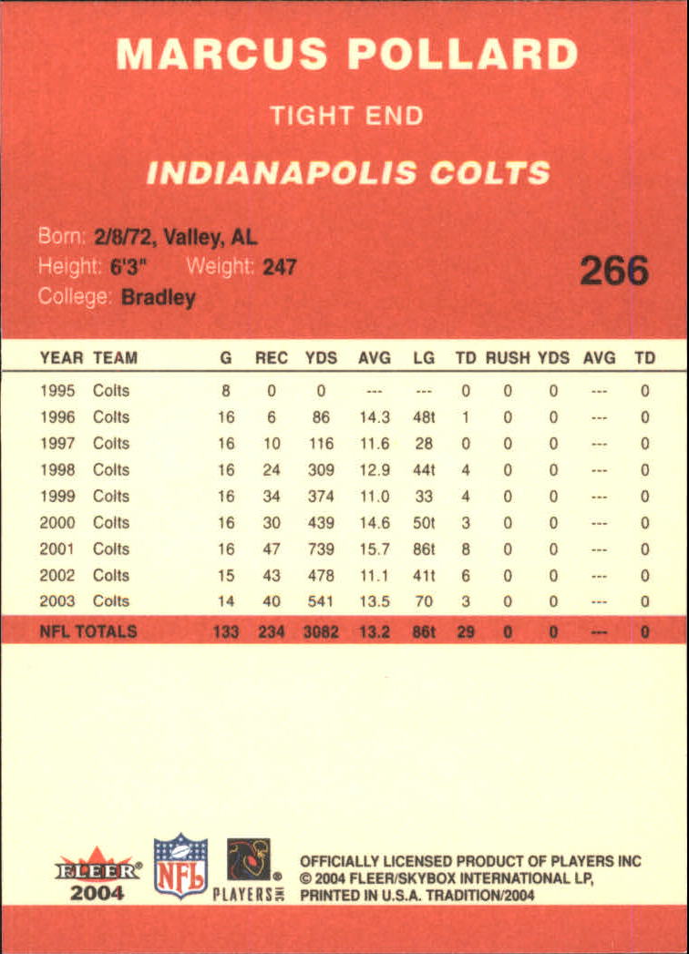 A9361- 2004 Fleer Tradition FB Cards 1-360 +Inserts -You Pick- 15+ FREE US SHIP - Picture 143 of 241