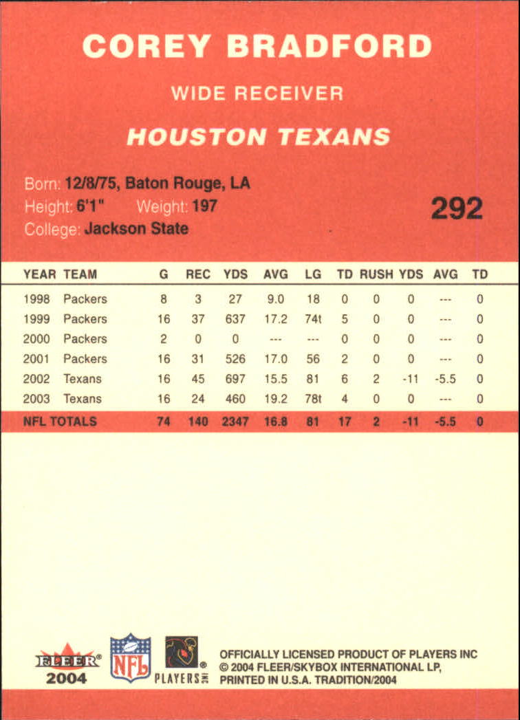 A9361- 2004 Fleer Tradition FB Cards 1-360 +Inserts -You Pick- 15+ FREE US SHIP - Picture 175 of 241