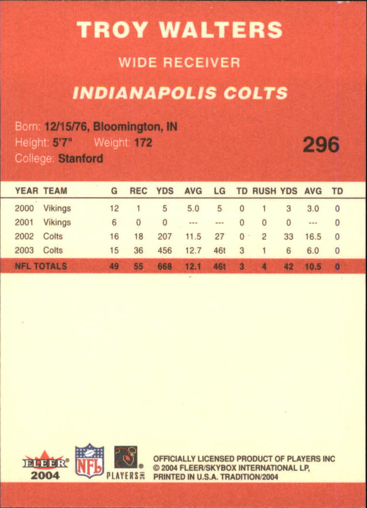 A9361- 2004 Fleer Tradition FB Cards 1-360 +Inserts -You Pick- 15+ FREE US SHIP - Picture 181 of 241