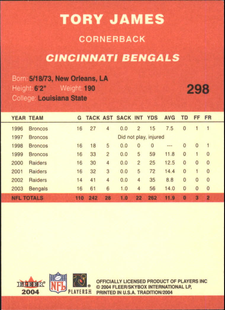 A9361- 2004 Fleer Tradition FB Cards 1-360 +Inserts -You Pick- 15+ FREE US SHIP - Picture 183 of 241