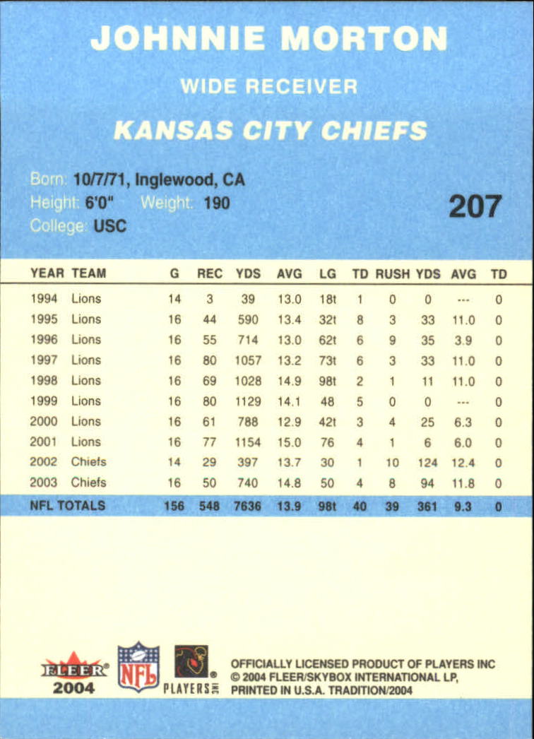 A9361- 2004 Fleer Tradition Blue FB Cards 1-250 -You Pick- 15+ FREE US SHIP - Picture 102 of 168