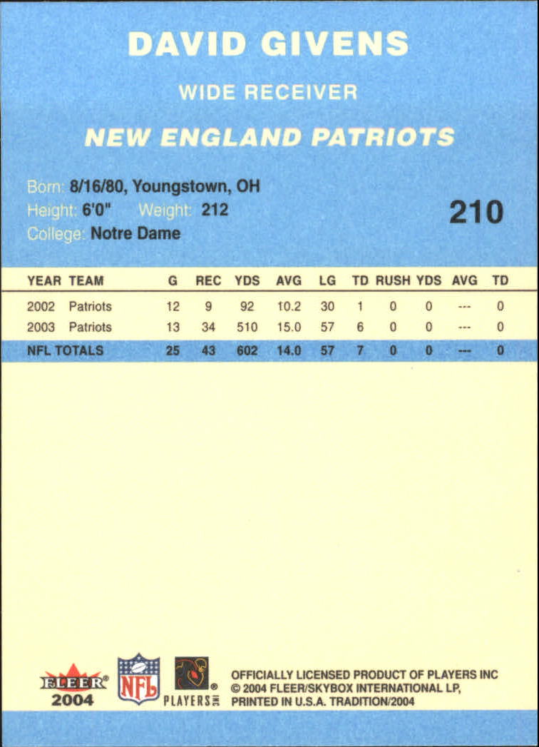 A9361- 2004 Fleer Tradition Blue FB Cards 1-250 -You Pick- 15+ FREE US SHIP - Picture 108 of 168