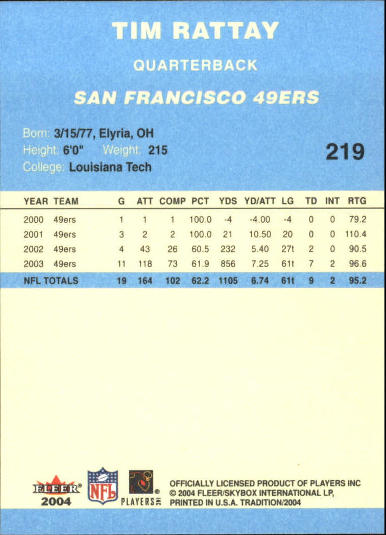 A9361- 2004 Fleer Tradition Blue FB Cards 1-250 -You Pick- 15+ FREE US SHIP - Picture 120 of 168