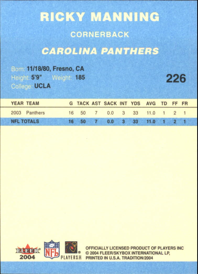 A9361- 2004 Fleer Tradition Blue FB Cards 1-250 -You Pick- 15+ FREE US SHIP - Picture 132 of 168