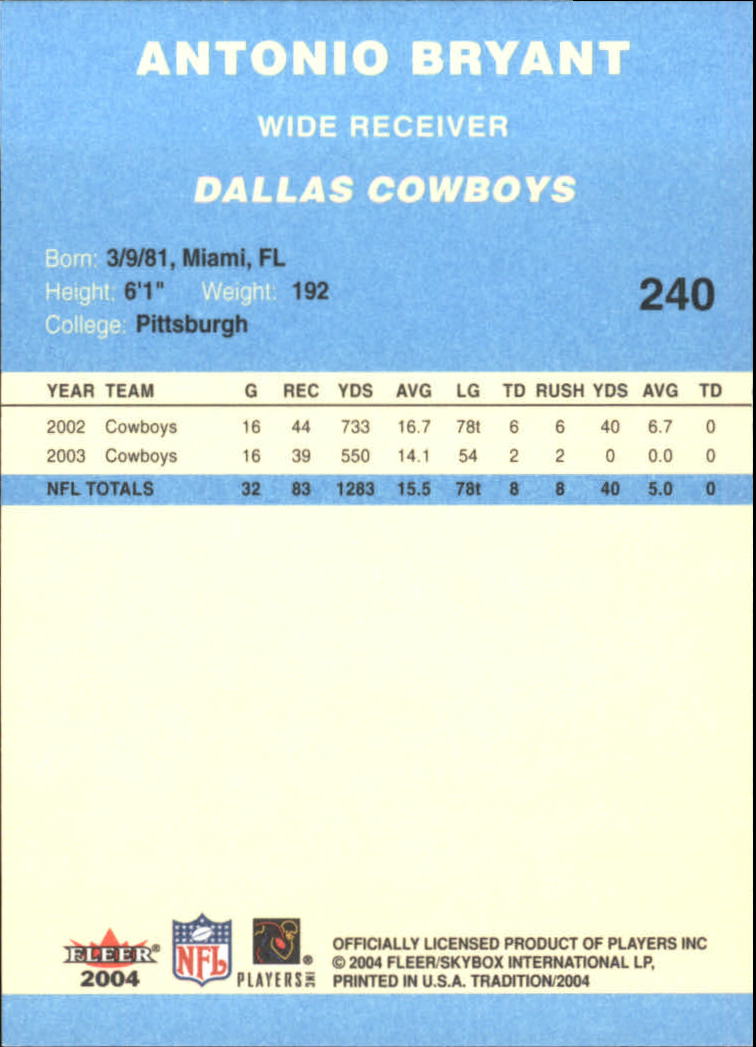 A9361- 2004 Fleer Tradition Blue FB Cards 1-250 -You Pick- 15+ FREE US SHIP - Picture 152 of 168