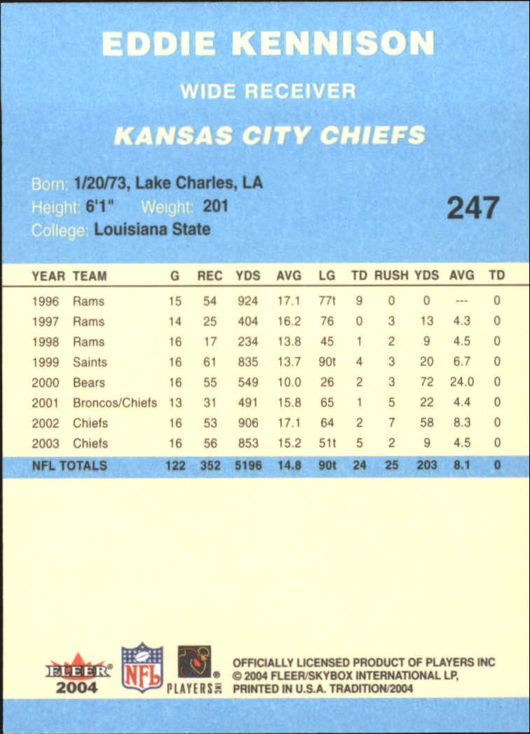 A9361- 2004 Fleer Tradition Blue FB Cards 1-250 -You Pick- 15+ FREE US SHIP - Picture 162 of 168