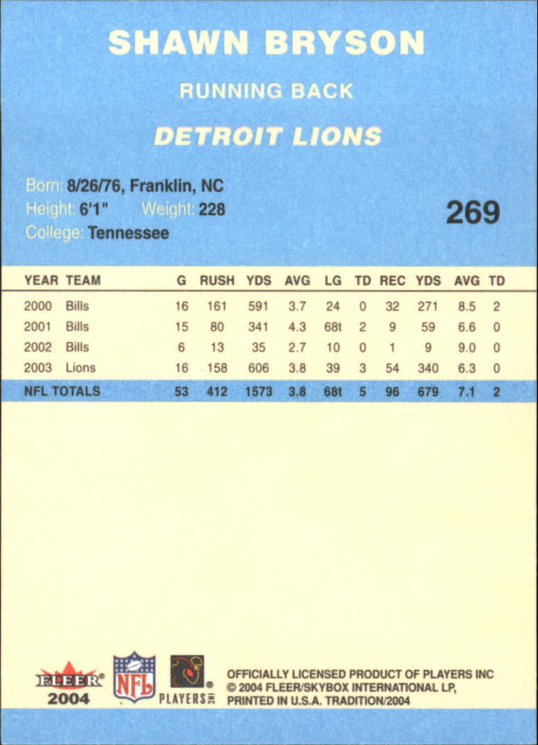 A9361- 2004 Fleer Tradition Blue FB Cards 251-360 -You Pick- 15+ FREE US SHIP - Picture 15 of 162