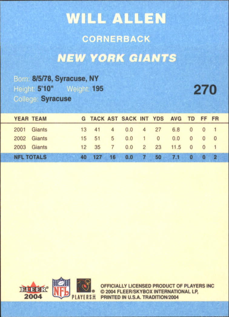 A9361- 2004 Fleer Tradition Blue FB Cards 251-360 -You Pick- 15+ FREE US SHIP - Picture 17 of 162