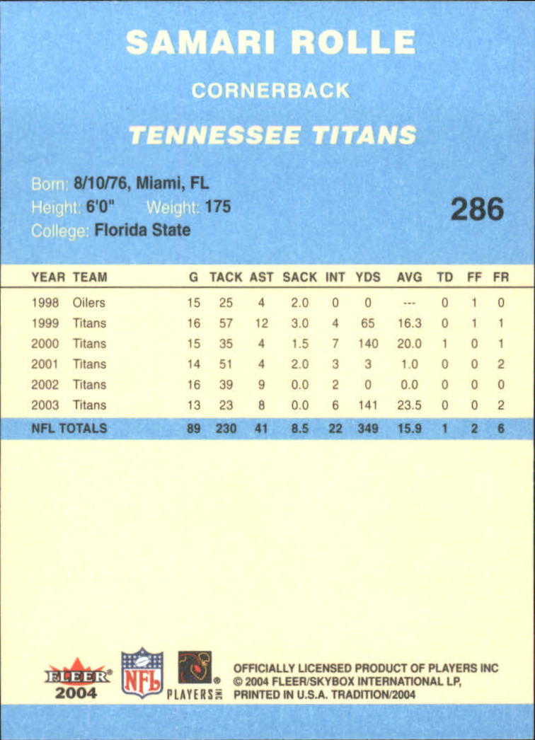 A9361- 2004 Fleer Tradition Blue FB Cards 251-360 -You Pick- 15+ FREE US SHIP - Picture 47 of 162