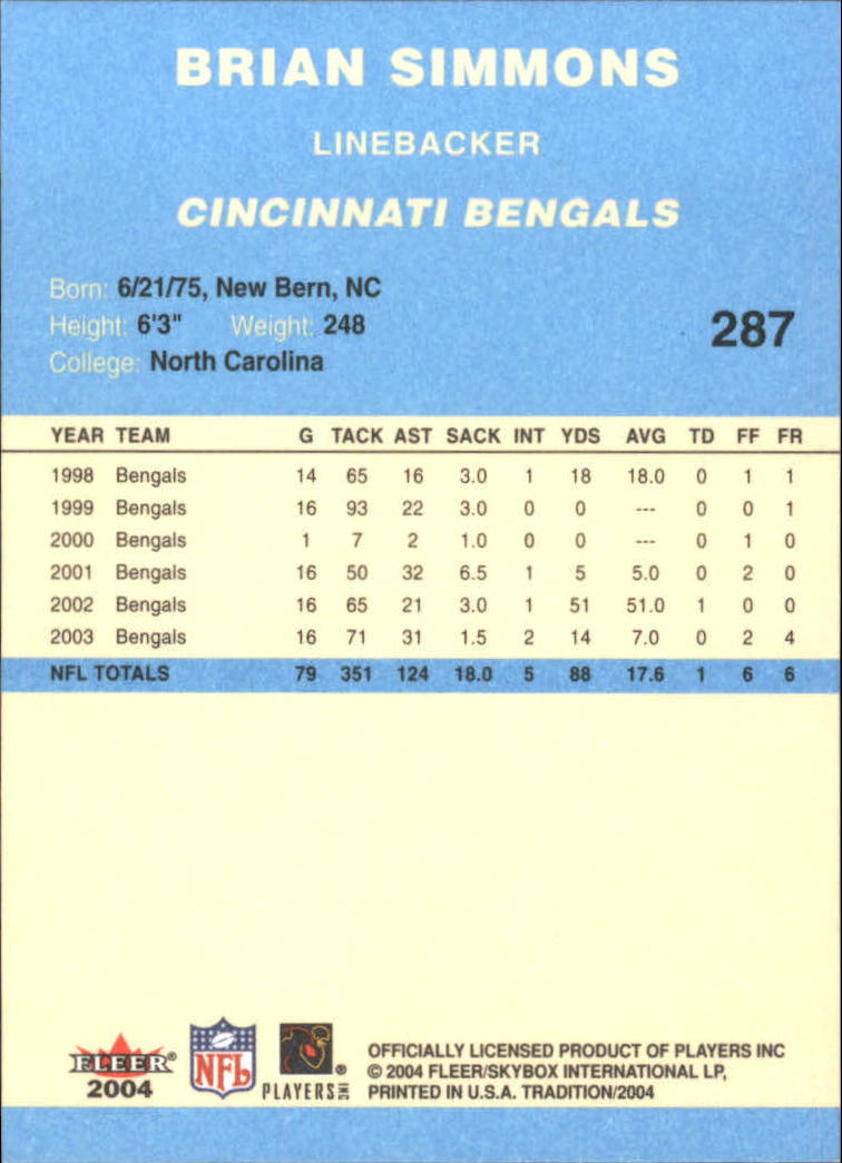 A9361- 2004 Fleer Tradition Blue FB Cards 251-360 -You Pick- 15+ FREE US SHIP - Picture 49 of 162