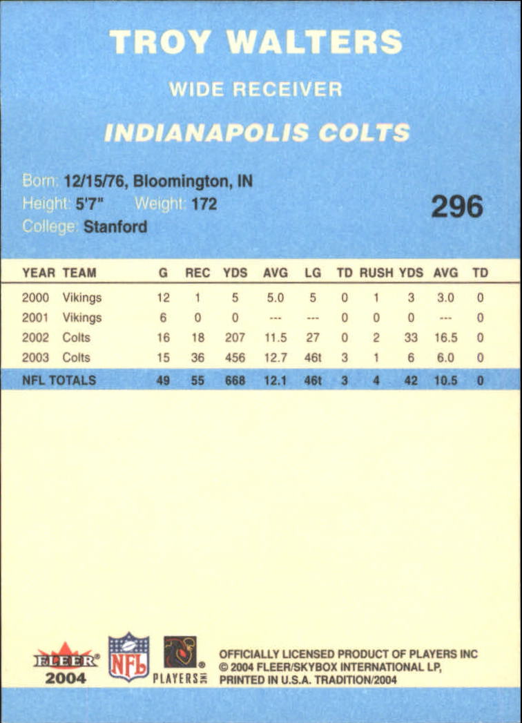 A9361- 2004 Fleer Tradition Blue FB Cards 251-360 -You Pick- 15+ FREE US SHIP - Picture 63 of 162