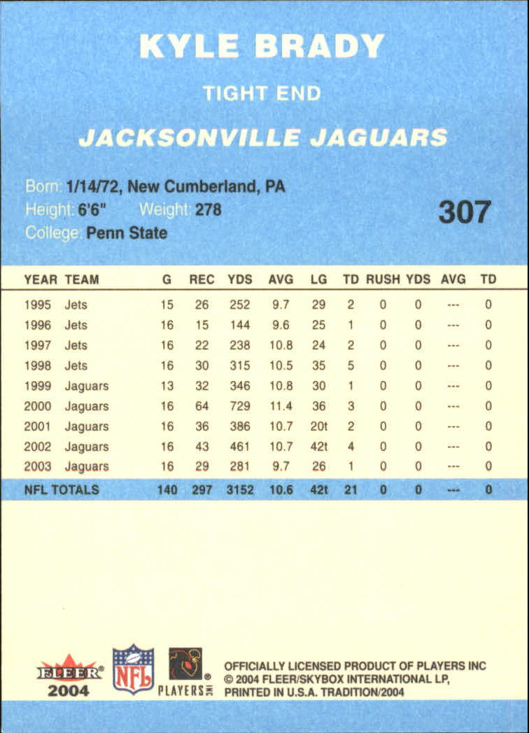 A9361- 2004 Fleer Tradition Blue FB Cards 251-360 -You Pick- 15+ FREE US SHIP - Picture 85 of 162