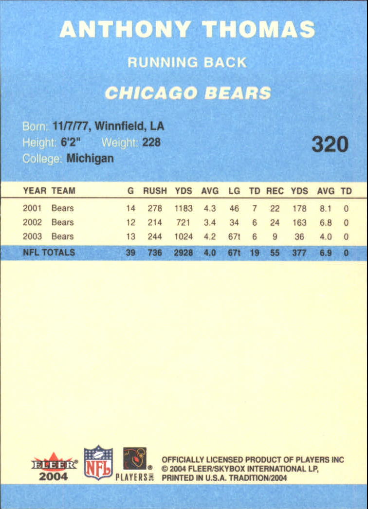 A9361- 2004 Fleer Tradition Blue FB Cards 251-360 -You Pick- 15+ FREE US SHIP - Picture 107 of 162