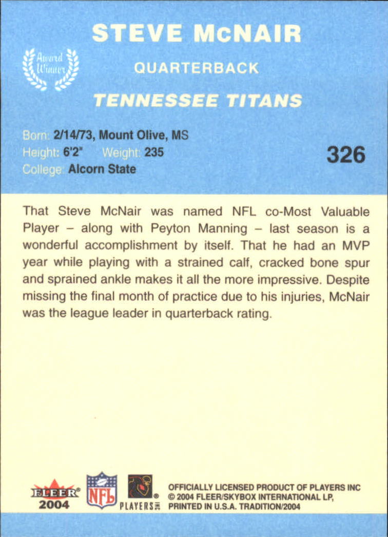 A9361- 2004 Fleer Tradition Blue FB Cards 251-360 -You Pick- 15+ FREE US SHIP - Picture 119 of 162