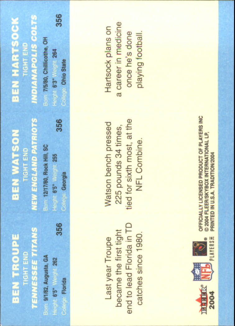 A9361- 2004 Fleer Tradition Blue FB Cards 251-360 -You Pick- 15+ FREE US SHIP - Picture 156 of 162