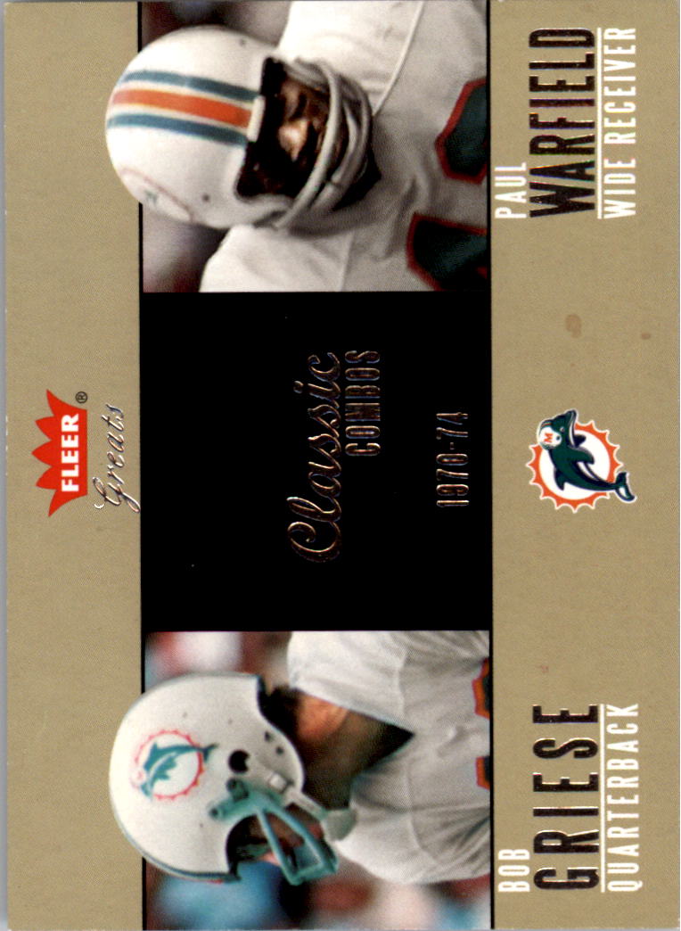 2004 Greats of the Game Classic Combos #9CC Bob Griese/1970/Paul Warfield