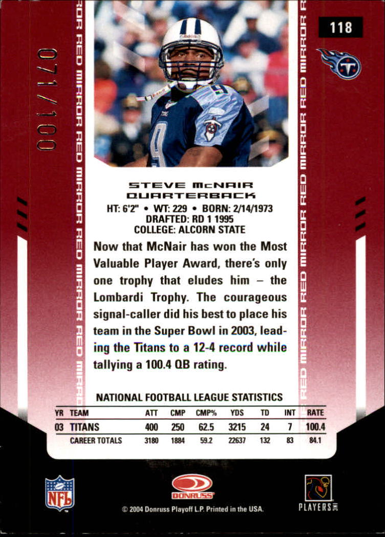 2004 Leaf Certified Materials - #116 Frank Wycheck