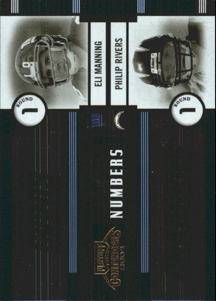 2004 Playoff Contenders Round Numbers Blue #RN1 Eli Manning/Philip Rivers