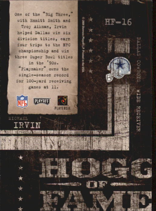 2004 Playoff Hogg Heaven Hogg of Fame #HF14 Marshall Faulk back image