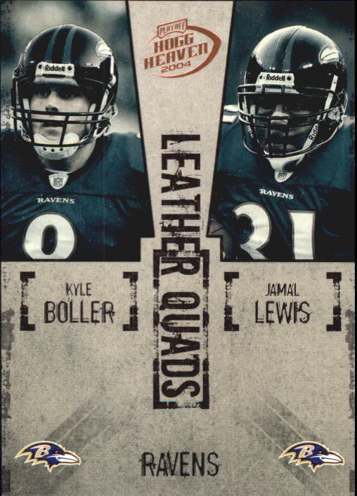 2004 Playoff Hogg Heaven Leather Quads #LQ3 Kyle Boller/Jamal Lewis/Ray Lewis/Todd Heap