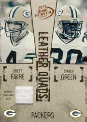 2004 #LQ7 Brett Favre/Ahman Green/Donald Driver/Javon Walker BGS 9.5 Playoff Hogg Heaven Leather Quads Jerseys Single