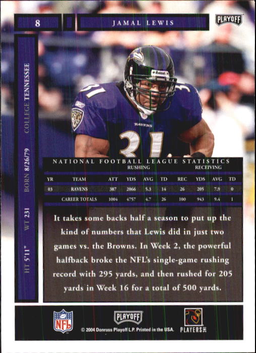 A9137- 2004 Playoff Honors FB Cards 1-233 +Inserts -You Pick- 15+ FREE US SHIP - Picture 15 of 221