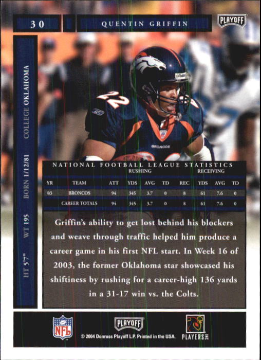 A9137- 2004 Playoff Honors FB Cards 1-233 +Inserts -You Pick- 15+ FREE US SHIP - Picture 51 of 221