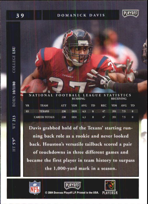 A9137- 2004 Playoff Honors FB Cards 1-233 +Inserts -You Pick- 15+ FREE US SHIP - Picture 67 of 221