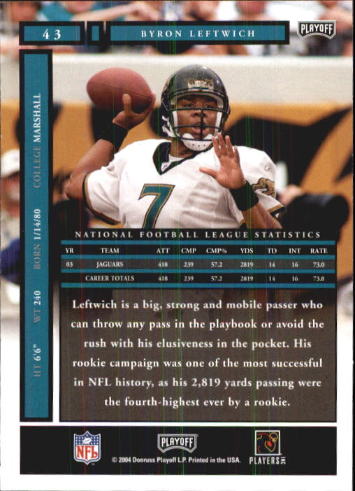 A9137- 2004 Playoff Honors FB Cards 1-233 +Inserts -You Pick- 15+ FREE US SHIP - Picture 75 of 221