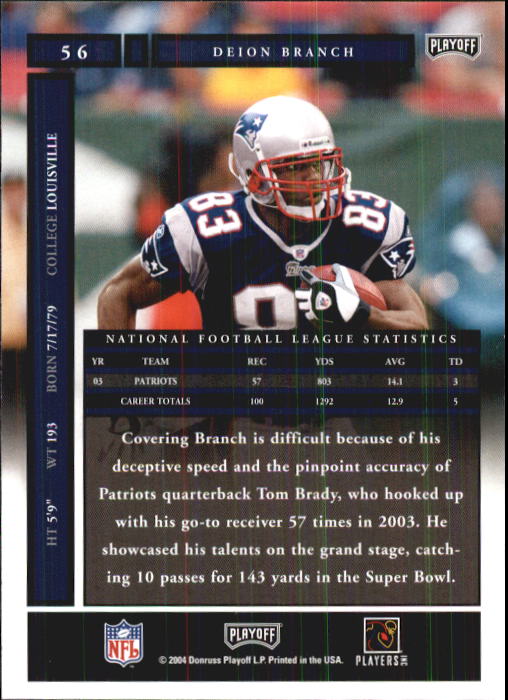 A9137- 2004 Playoff Honors FB Cards 1-233 +Inserts -You Pick- 15+ FREE US SHIP - Picture 97 of 221