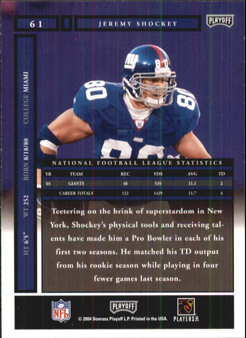 A9137- 2004 Playoff Honors FB Cards 1-233 +Inserts -You Pick- 15+ FREE US SHIP - Picture 105 of 221