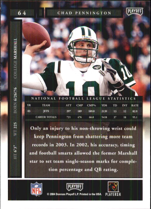 A9137- 2004 Playoff Honors FB Cards 1-233 +Inserts -You Pick- 15+ FREE US SHIP - Picture 109 of 221