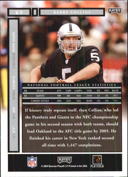 A9137- 2004 Playoff Honors FB Cards 1-233 +Inserts -You Pick- 15+ FREE US SHIP - Picture 119 of 221