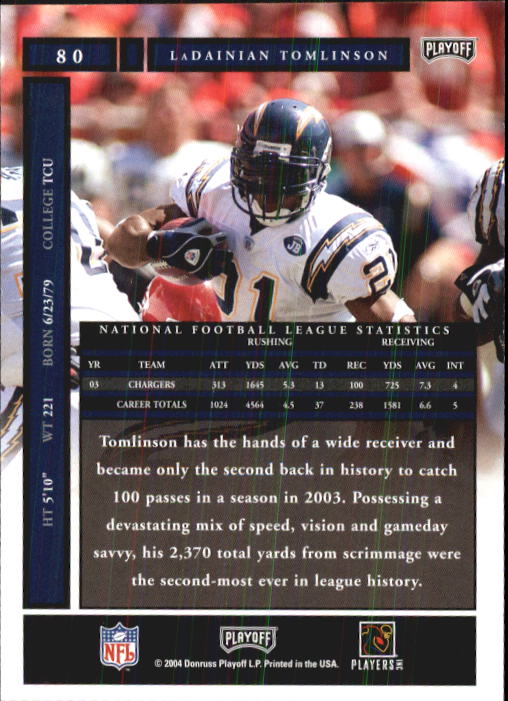 A9137- 2004 Playoff Honors FB Cards 1-233 +Inserts -You Pick- 15+ FREE US SHIP - Picture 135 of 221