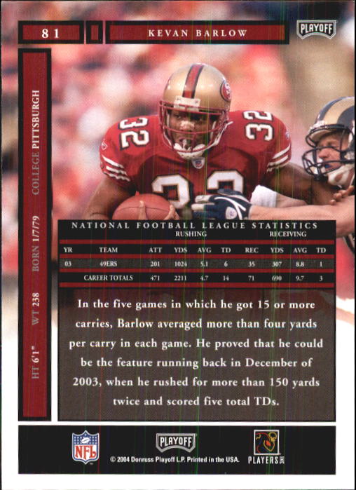 A9137- 2004 Playoff Honors FB Cards 1-233 +Inserts -You Pick- 15+ FREE US SHIP - Picture 137 of 221
