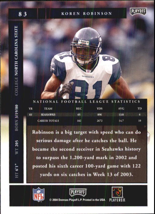 A9137- 2004 Playoff Honors FB Cards 1-233 +Inserts -You Pick- 15+ FREE US SHIP - Picture 141 of 221