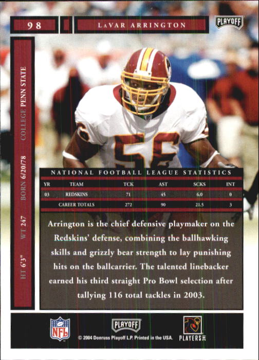 A9137- 2004 Playoff Honors FB Cards 1-233 +Inserts -You Pick- 15+ FREE US SHIP - Picture 169 of 221