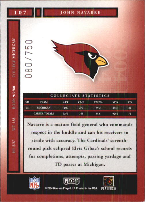 A9137- 2004 Playoff Honors FB Cards 1-233 +Inserts -You Pick- 15+ FREE US SHIP - Picture 177 of 221