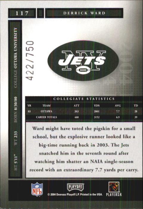 A9137- 2004 Playoff Honors FB Cards 1-233 +Inserts -You Pick- 15+ FREE US SHIP - Picture 183 of 221