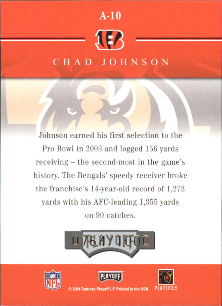 2004 Playoff Honors Accolades #A10 Chad Johnson back image