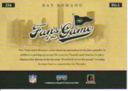 2004 Playoff Honors Fans of the Game Silver #234 Ray Romano Jets back image